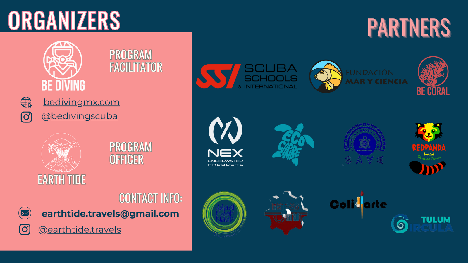 Contacts and Partners - Coral Discovery Marine Conservation Program (slide 9)